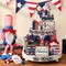 20 Pcs 4th of July 250th Anniversary Patriotic Tiered Tray Decor Set – Rustic USA Flag Wooden Signs for Independence Day, Memorial Day & Labor Day Home Decorations